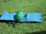 3. Put the food bag at the very center of the sleeping pad so that it will be on the very bottom of the pack. I used a sil-nylon sack for this.